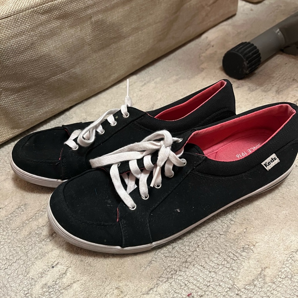 Keds Black Sneakers with Pink Lining